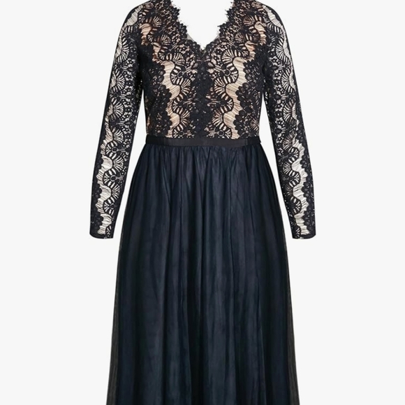 NWT City Chic Elegant Black Lace Evening Dress Rare Beauty Dress - Picture 2 of 6